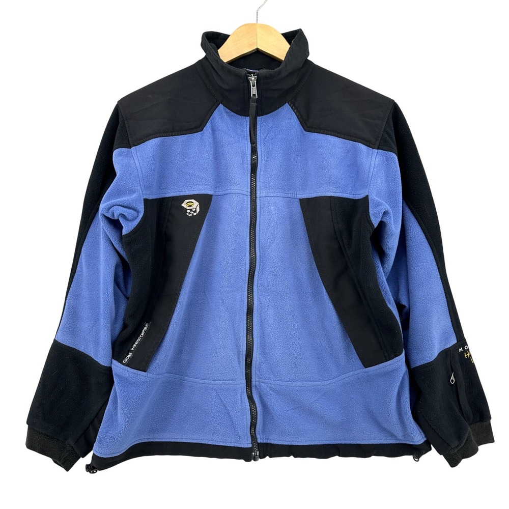 VTG Mountain Hardwear Gore Windstopper Tech Fleece Jacket Blue Black Womens 10